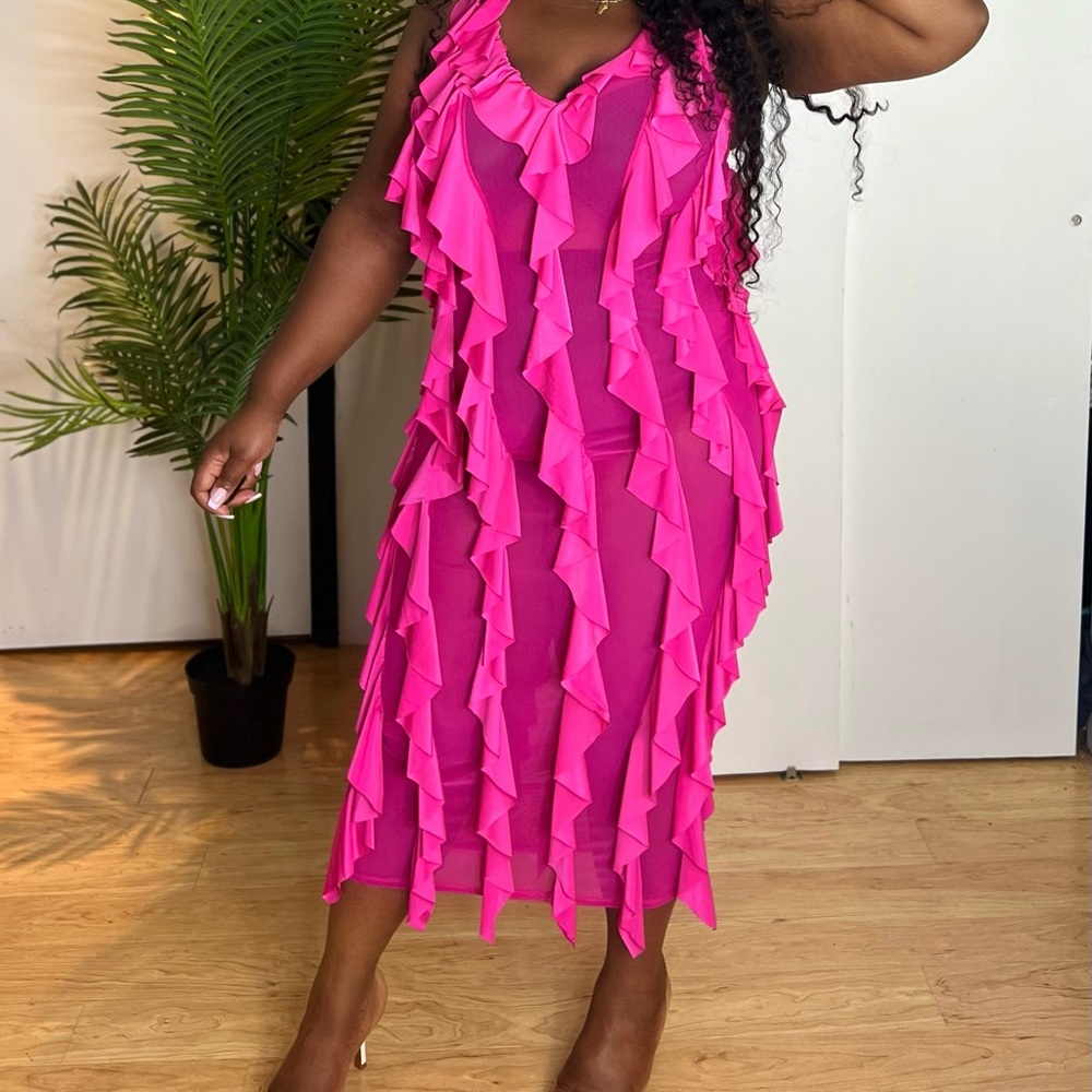 Giti online layney dress fuschia pink